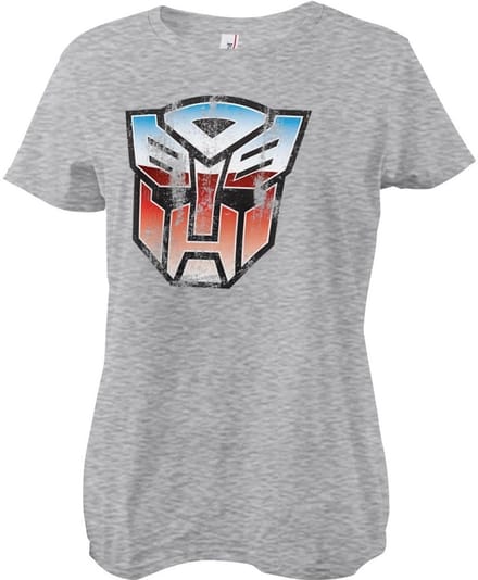 Transformers Distressed Autobot Shield Girly T-shirt voor dames, heathergrijs