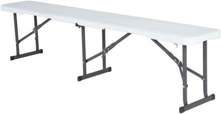 Opvouwbare 6 Ft Halve Bank - Wit, 3,85 * 37in*12"