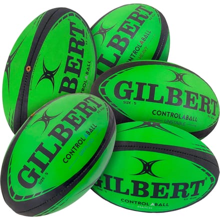 Set van 5 rugbyballen Gilbert Pass Catch Skill System (taille 5)
