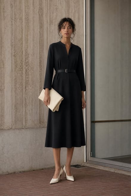 Lalla dress technical jersey | Black - Black / S