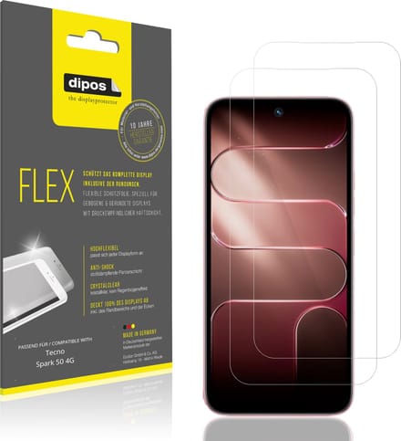 dipos – 2x Beschermfolie geschikt voor Tecno Spark 50 4G | 3D Full Cover Screenprotector | 100% Passend