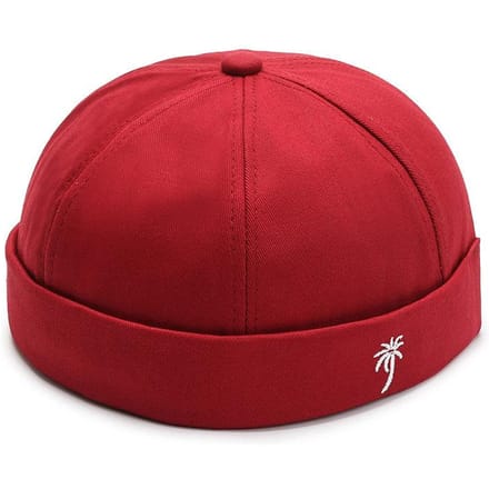 Randloze Hoeden Voor Mannen Vrouwen Gesp Docker Cap Gewassen Katoen Retro Hoed Verstelbare Randloze Skullcap Adjustable red