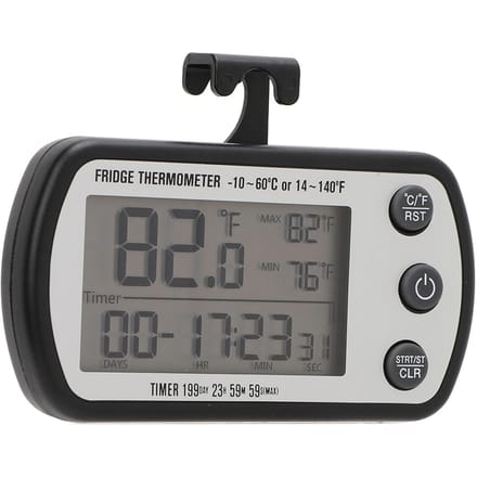Koelkast Thermometer Magnetische Zuignap IPX4 Waterdicht LCD Display Koelkast Timer gray