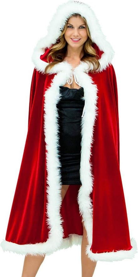 Tibri 110 - rode kerstcape - kerstjas - kerst cape - Topkwaliteit - Extra zacht bont