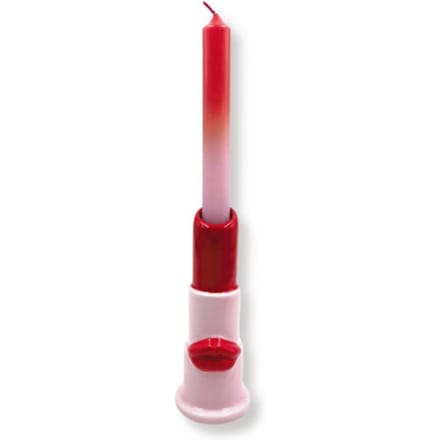 House Vitamin Candle holder lipstick ceramics pink/red 5x5x15cm
