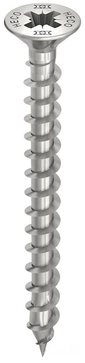 Heco Topix-Plus - RVS A2 Schroeven - Pozidrive platverzonken kop - 5 x60mm - Voldraad (200 stuks)