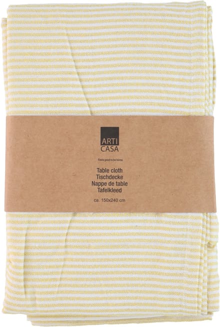 Table cloth stripe lurex yello