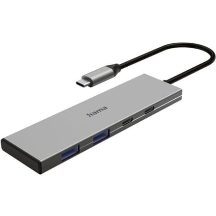 Hama 00200147 USB-hub 4 poorten USB-C 3.2 Gen 2, USB-A 3.2 Gen 2, USB-C (met Power Delivery) USB 3.2 Gen2 10 GBit/s Grijs