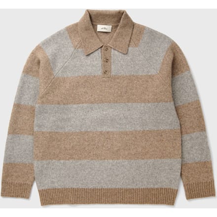 Striped Melange Knitted Polo