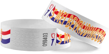 CombiCraft Bevrijdingsdag Tyrex polsbandjes full colour opdruk - per 100 stuks