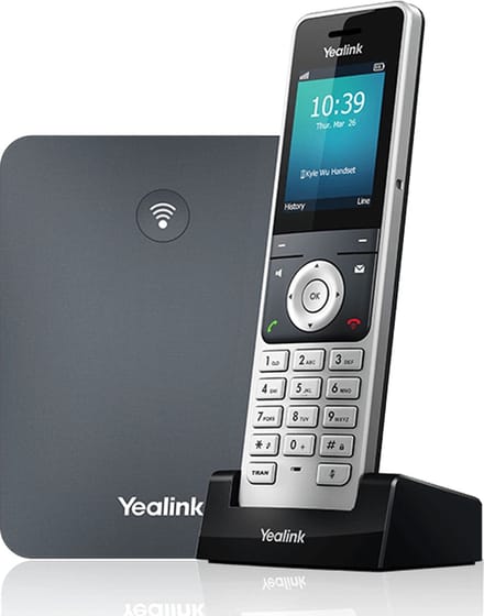 Yealink W76P DECT System (W70 Basis + W5) Draadloze VoIP-telefoon Handsfree, Compatibel voor hoorapparatuur Kleurendisplay Grijs