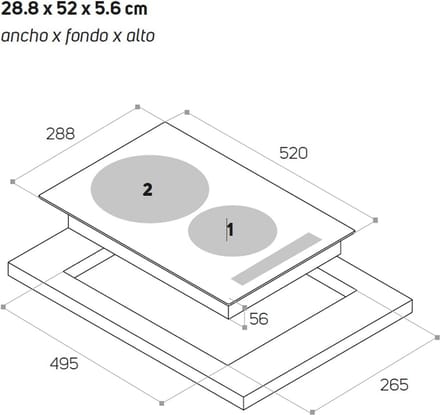 Inbouwkookplaat Inductie 2 Zones - 3500W Met Timer & Booster Functie