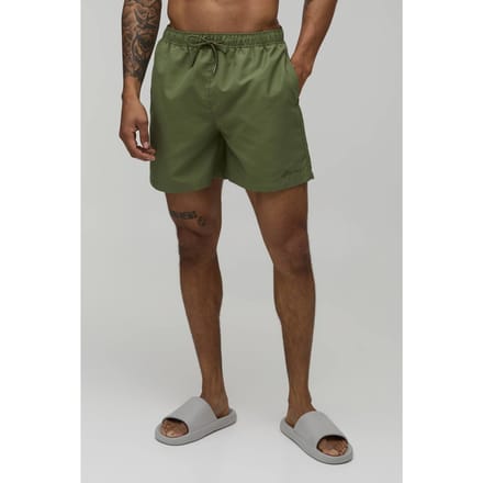 Mid Length BM Autograph Swim Short | Khaki | Size Medium
