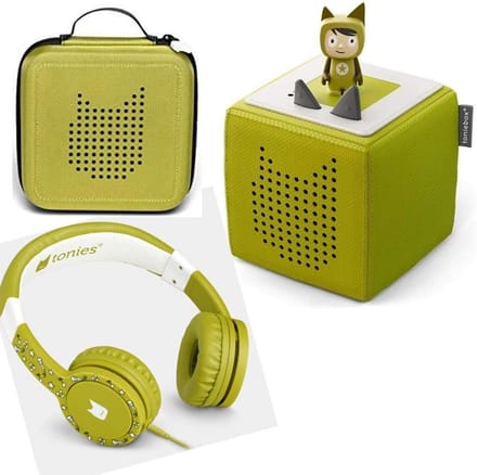 Toniebox Starterset Groen met Opbergbox voor Kinderhoofdtelefoons