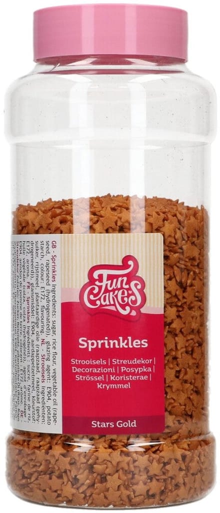 FunCakes Stars Gold - 7mm - 450g - Eetbare Taartdecoratie