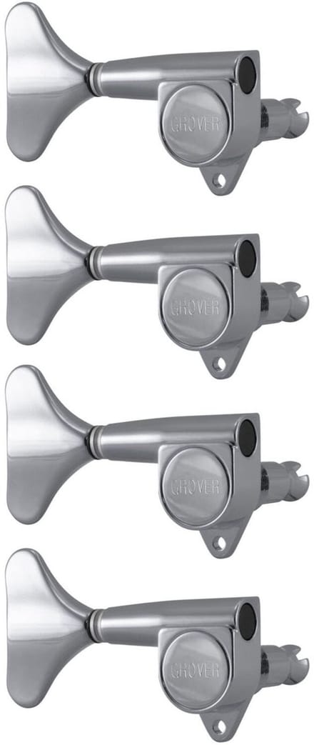 Grover 144CL4 Mini Bass Machine Head, 4-in-Line, Chrome basgitaar stemmechanieken