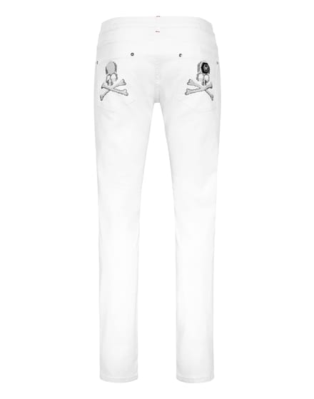 Denim Trousers Super Straight Cut Skulls