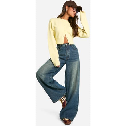 boohoo Dames De Straight Leg Jeans | Mid Blue | Maat: 14/32L