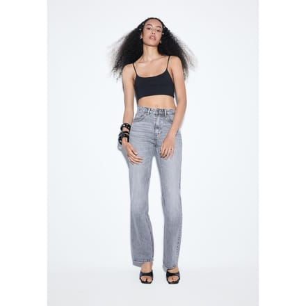 Stradivarius D98 Jeans straight-leg vintage effect  DONKERGRIJZE DENIM WASSING 36