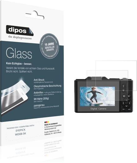 dipos – 2x Matte Pantserfolie geschikt voor EYEPICK WD08-5K | 9H Screenprotector