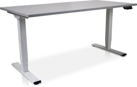 Zit-sta bureau elektrisch verstelbaar - MRC COMFORT NEN-EN 527 | 160 x 80 cm | frame wit - blad grijs