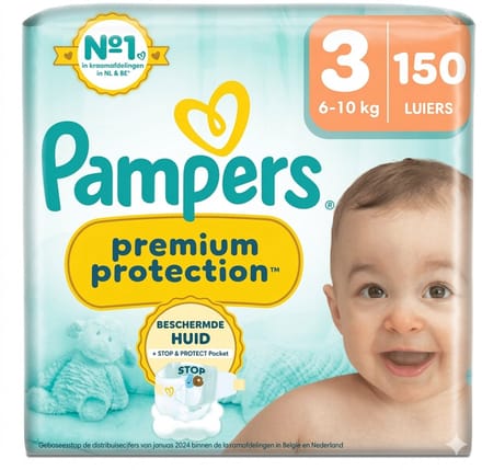 Pampers Premium Protection size 3 - 150 Luiers (5x30)
