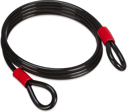 staalkabel - met lussen - Ø 12 mm - 3 m - geplastificeerde stalen kabel - zwart