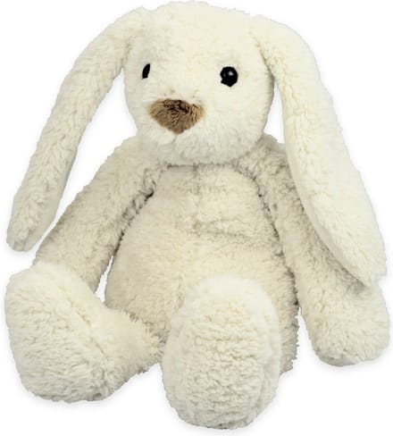 Inware pluche konijn/haas knuffeldier - wit - zittend - 22 cm - Dieren knuffels