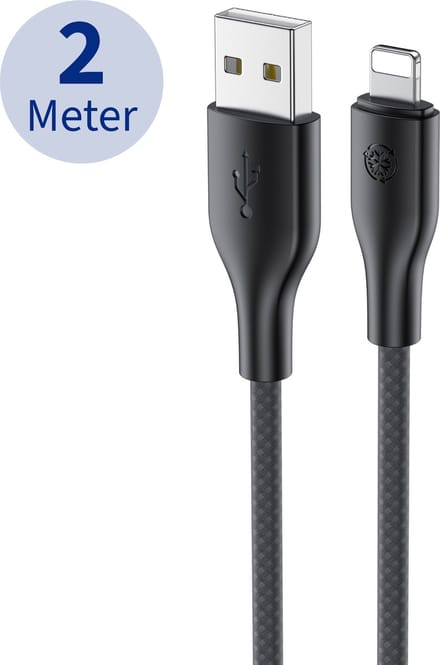 Oplaadkabel - Geschikt voor iPhone Kabel 2 Meter - Zwart - Geschikt voor Lightning naar USB Oplader Kabel