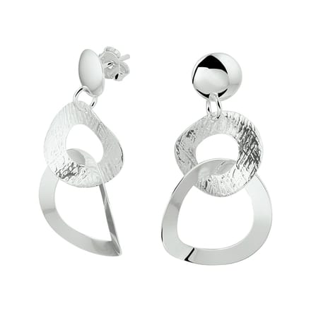Glams oorhangers rondjes - 8 mm - Zilver