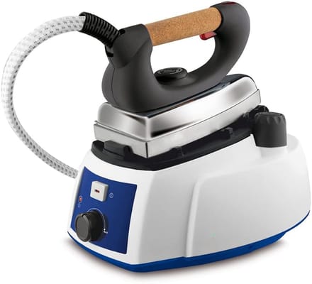 TIM® Strijkijzer met stoomgenerator - strijkijzer met stoom - Strijkijzer - Wit/Blauw - ‎25cm x 35cm x 27cm