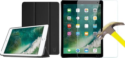 Hoes geschikt voor Apple iPad Mini (2019) / Mini 4 Screenprotector - Smart Book Case Tri-Fold Cover - Zwart