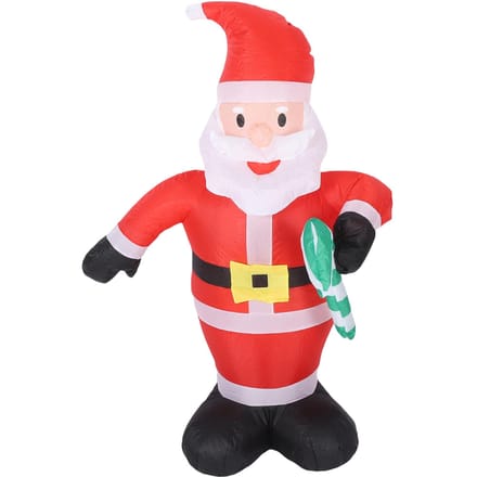 3.9FT Opblaasbare Kerstman met Zuurstok Waterdicht 190T Polyester LED Verlichte Opblaasbare Kerst Tuindecoratie voor red