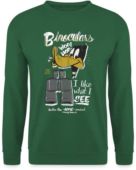 Looney Tunes Daffy Duck Binoculars Sweater Heren