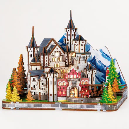3D Houten Puzzel Neuschwanstein Kasteel – DIY Miniatuur Kasteel Bouwpakket met Licht – 273 Stukjes