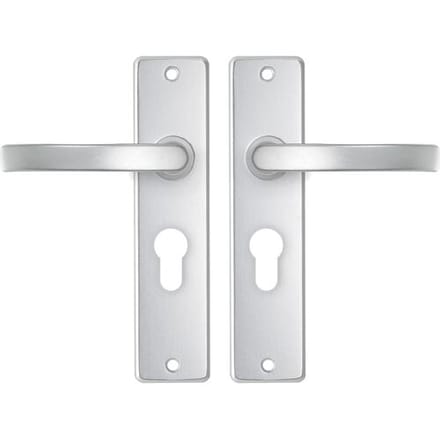 AXA Deurbeslag set Binnendeur - Edge Basic Blok - Deurkruk Aluminium - met cilindergat - PC55 - Deurklink met schild