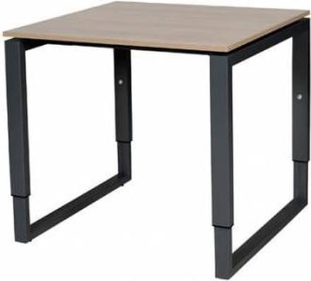 Verstelbaar Bureau - Plus 80x80 Havana Kersen - zwart frame