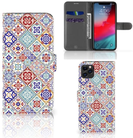 Apple iPhone 11 Pro Max Bookcase Tiles Color