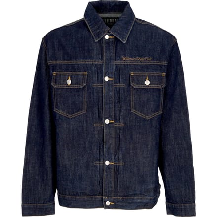 Jeans Men Script Logo Denim Jacket Indigo