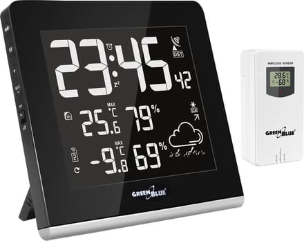 Multicolor weerstation GreenBlue GB151 - Met multicolor display in 9 kleuren