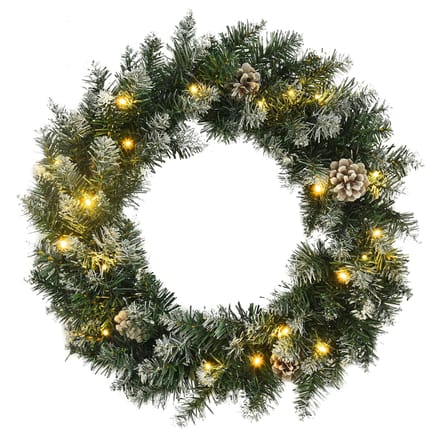 vidaXL - Kerstkrans - met - LED-lampjes - 60 - cm - PVC - groen