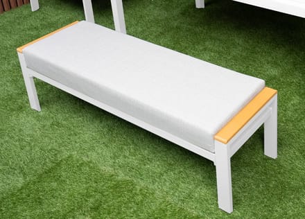 Tuinbankje Cube Wit 135cm Aluminium/Hout - 22382W