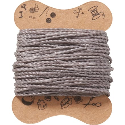 Micro macramé koord, gewaxt - Grafiet
