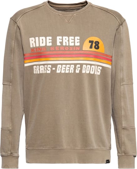King Kerosin Pullover/trui -XL- Ride Grass Boobs Bruin