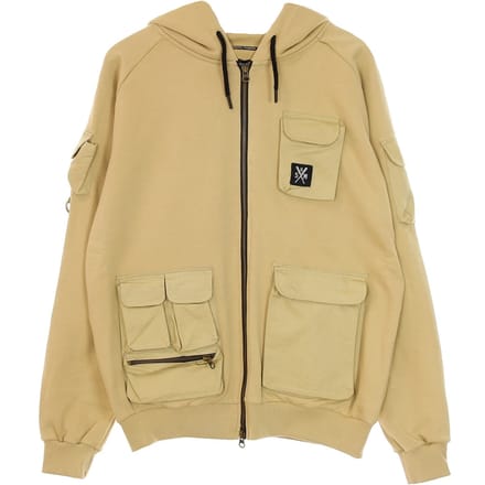 Retrofuture lichtgewicht herenhoodie met rits, beige
