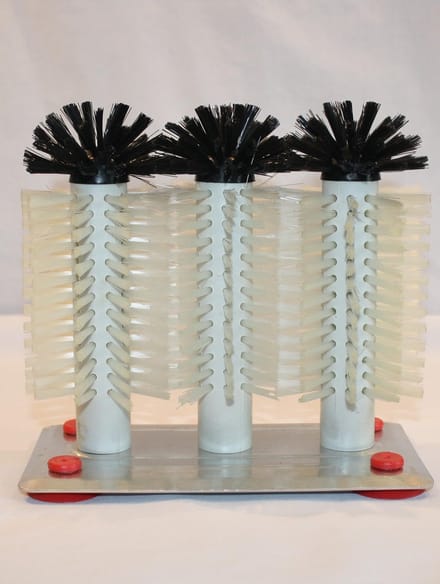 ProGlans® Spoelborstel voor (bier)glazen 3x18cm Grijs met aluminium voet