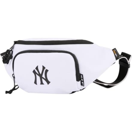 MLB New York Yankees Logo NY Fermeture Éclair Sacoche Ceinture Toile Unisexe Sacoche Ceinture Blanc 32BGCS111-50W White black