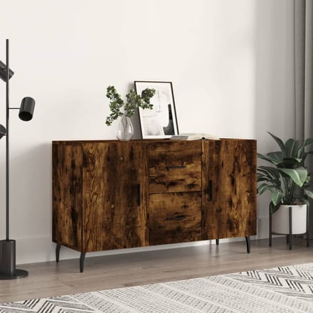 vidaXL - Dressoir - 100x36x60 - cm - bewerkt - hout - gerookt - eikenkleurig