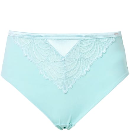 Ulla Popken - Dames - Midislip kant microvezel - Licht mintgroen - Maat 54+