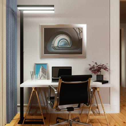 Arcchio LED vloerlamp Logan Basic, zwart, 7500 lm, dimbaar
